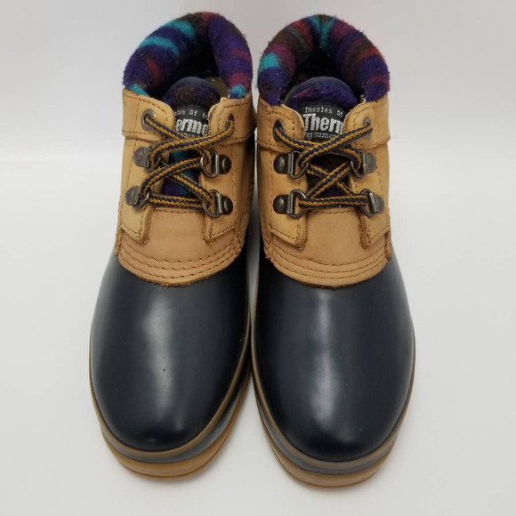 Nine West Duck Boot O-Brynadn Brown Black Lace Up Rubber Padded Collar Size 6M - Picture 4 of 12